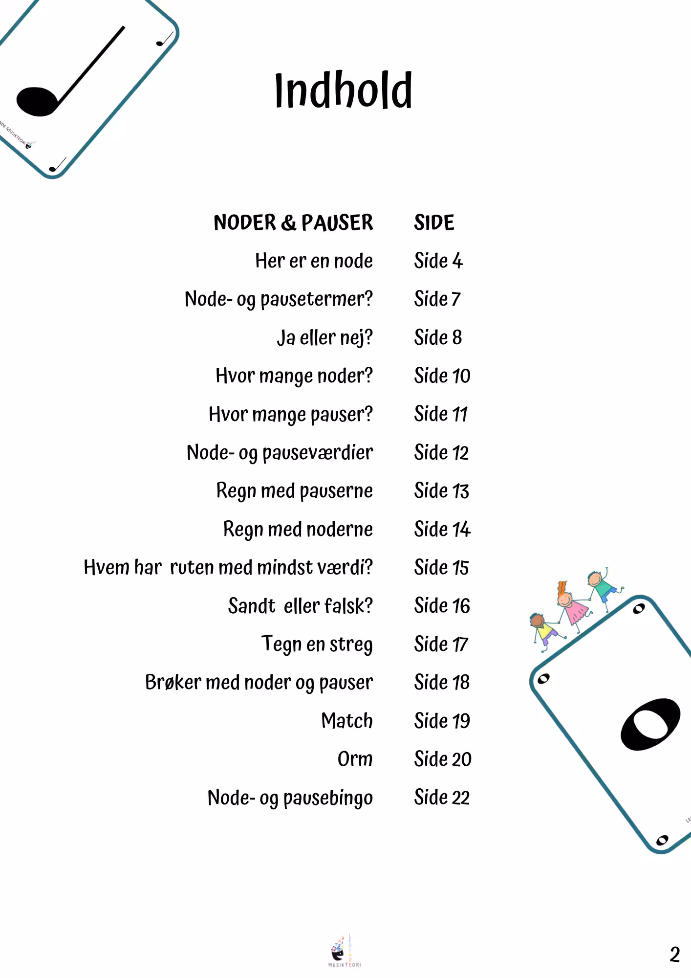 E-bog med noder og pauser
